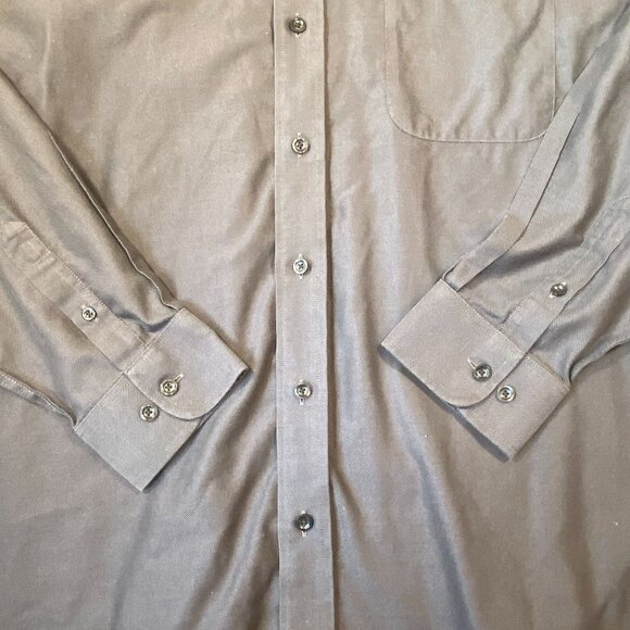 Roundtree & Yorke Gold Label Non-Iron Gray Dress Shirt Button-Up Mens size 2XT - Picture 2 of 8